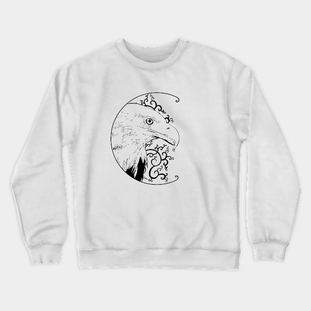 tête d'aigle en noir et blanc Crewneck Sweatshirt by Mimie20